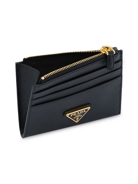 prada leather card holder with zipper|farfetch prada wallet.